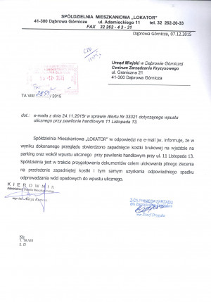 Zdjęcie 1 przedstawia problem zgłoszony w tym alercie